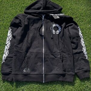 Chrome Hearts Black Hoodie with White Accents